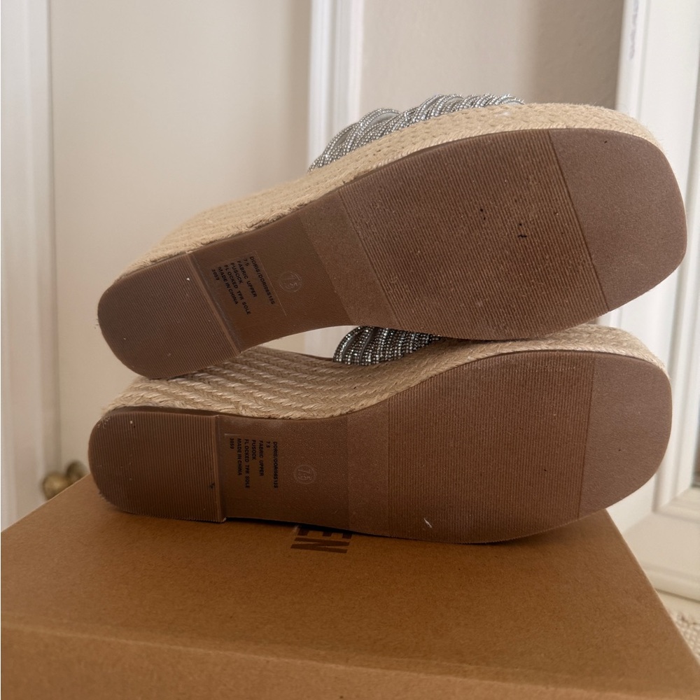 Steve Madden Rhinestone Wedge Sandals - Picture 3 of 7